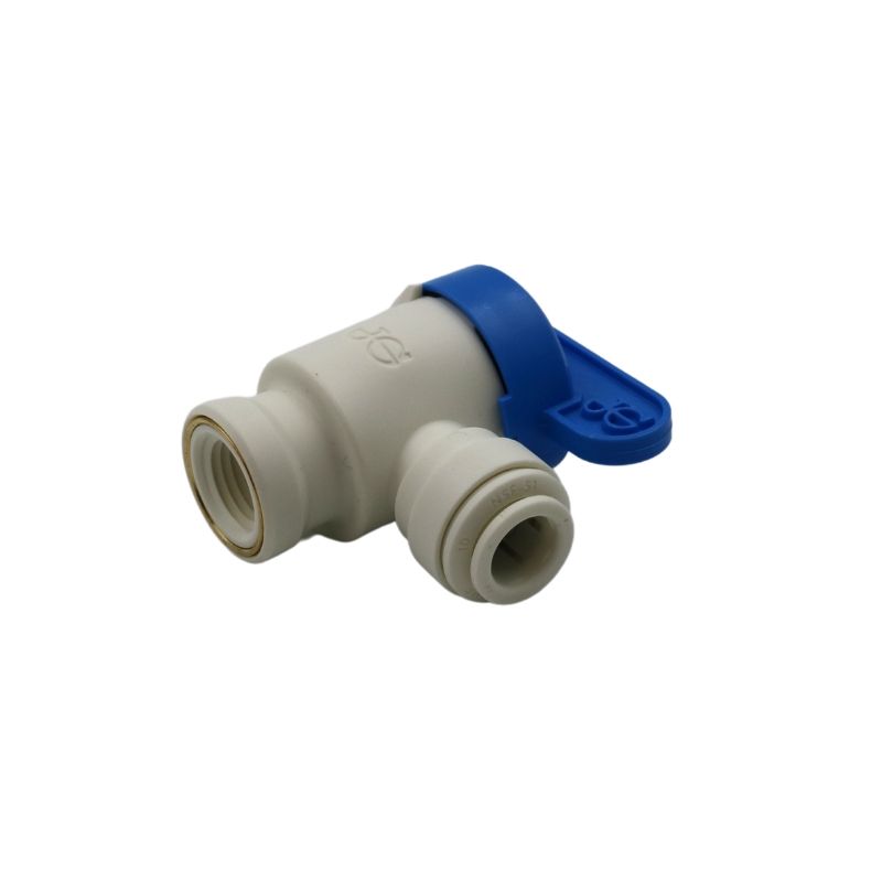 John Guest Female Elbow Shut Off Valve 3/8 PF 1/4 NPTF