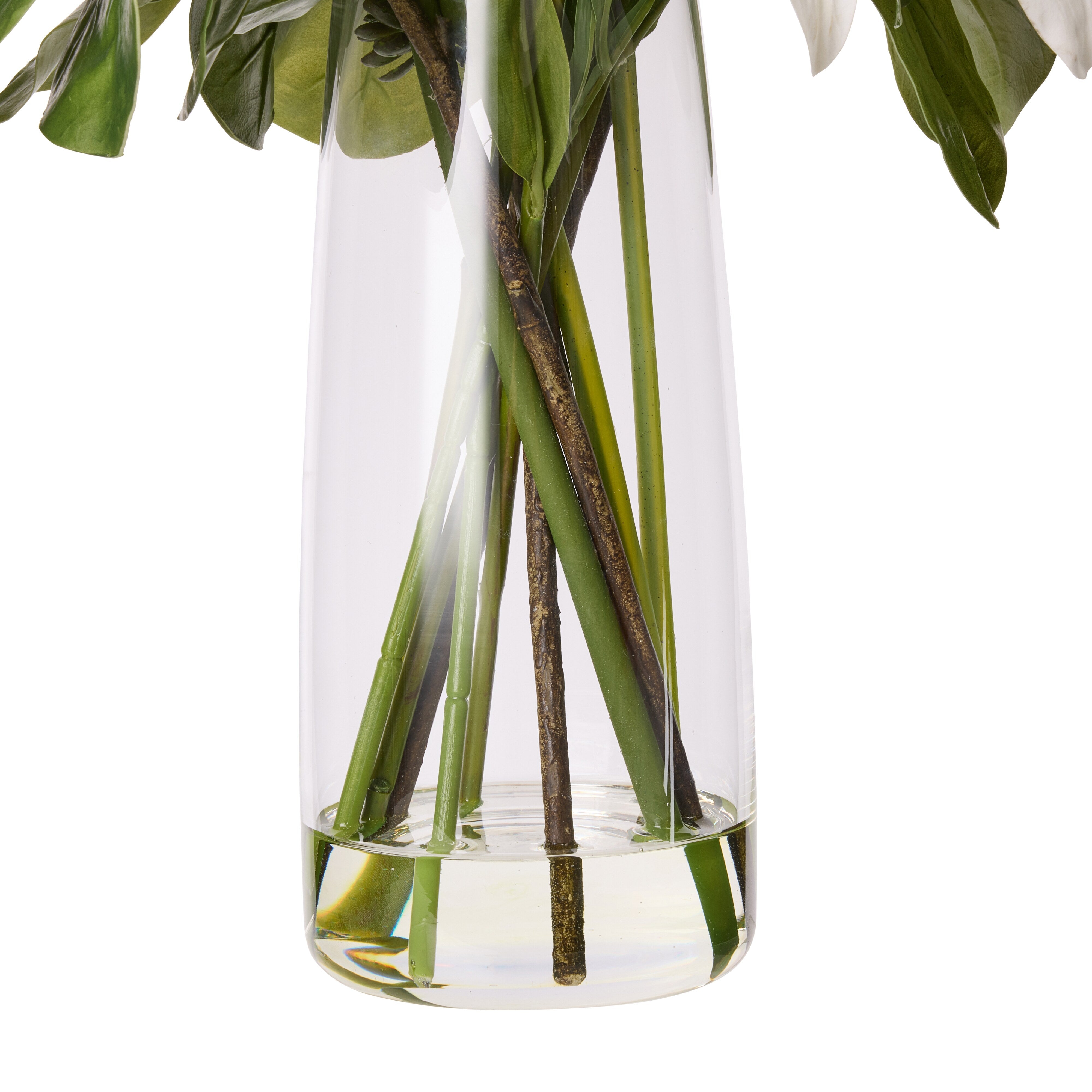 Rogue Lily Fiddle Leaf Mix-Alana Vase White & Green