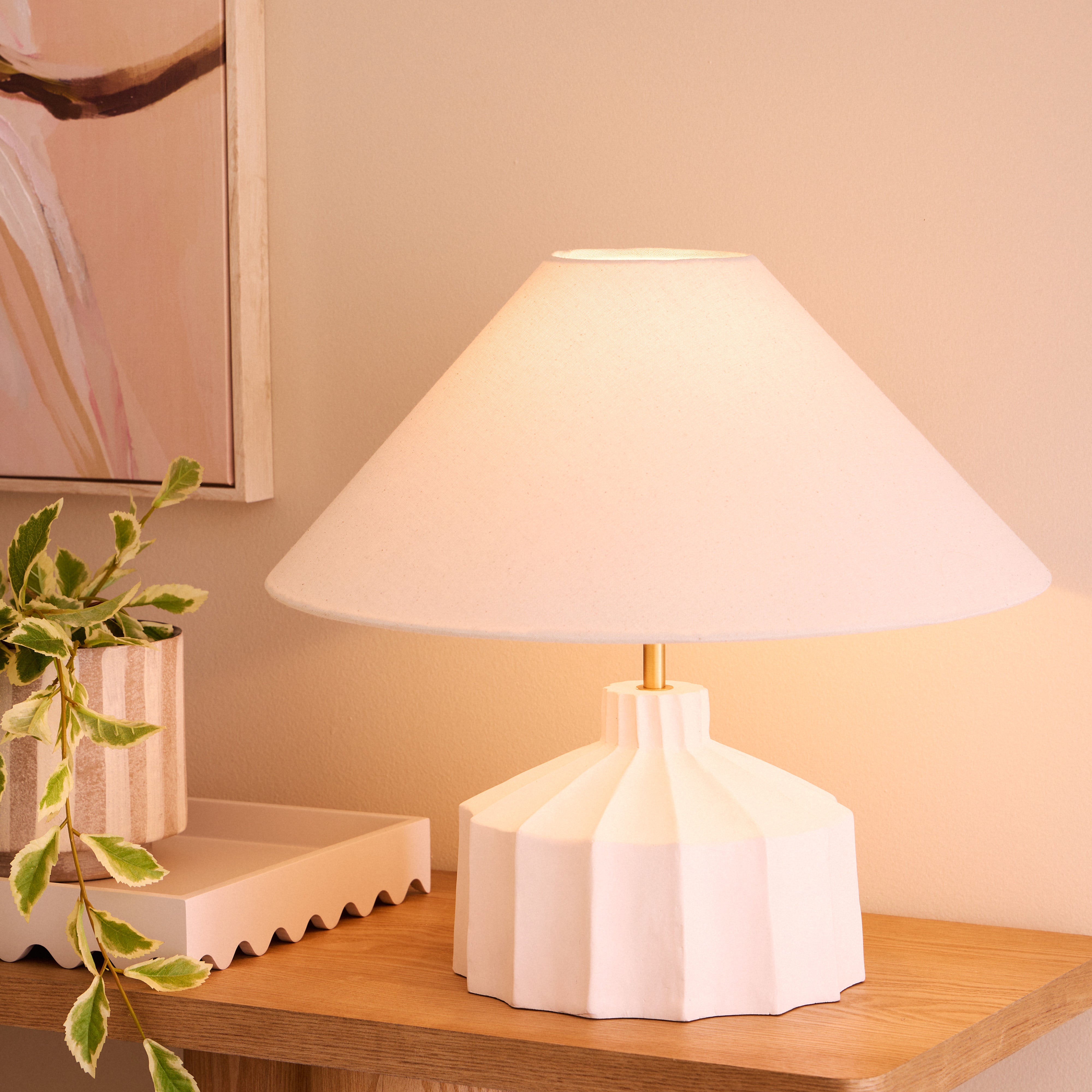 Amalfi Lutton Table Lamp Taupe & Natural