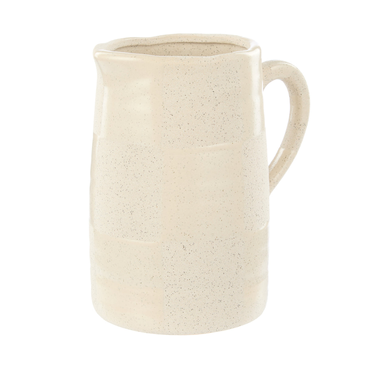 Amalfi Pierre Ceramic Check Vase Taupe & White