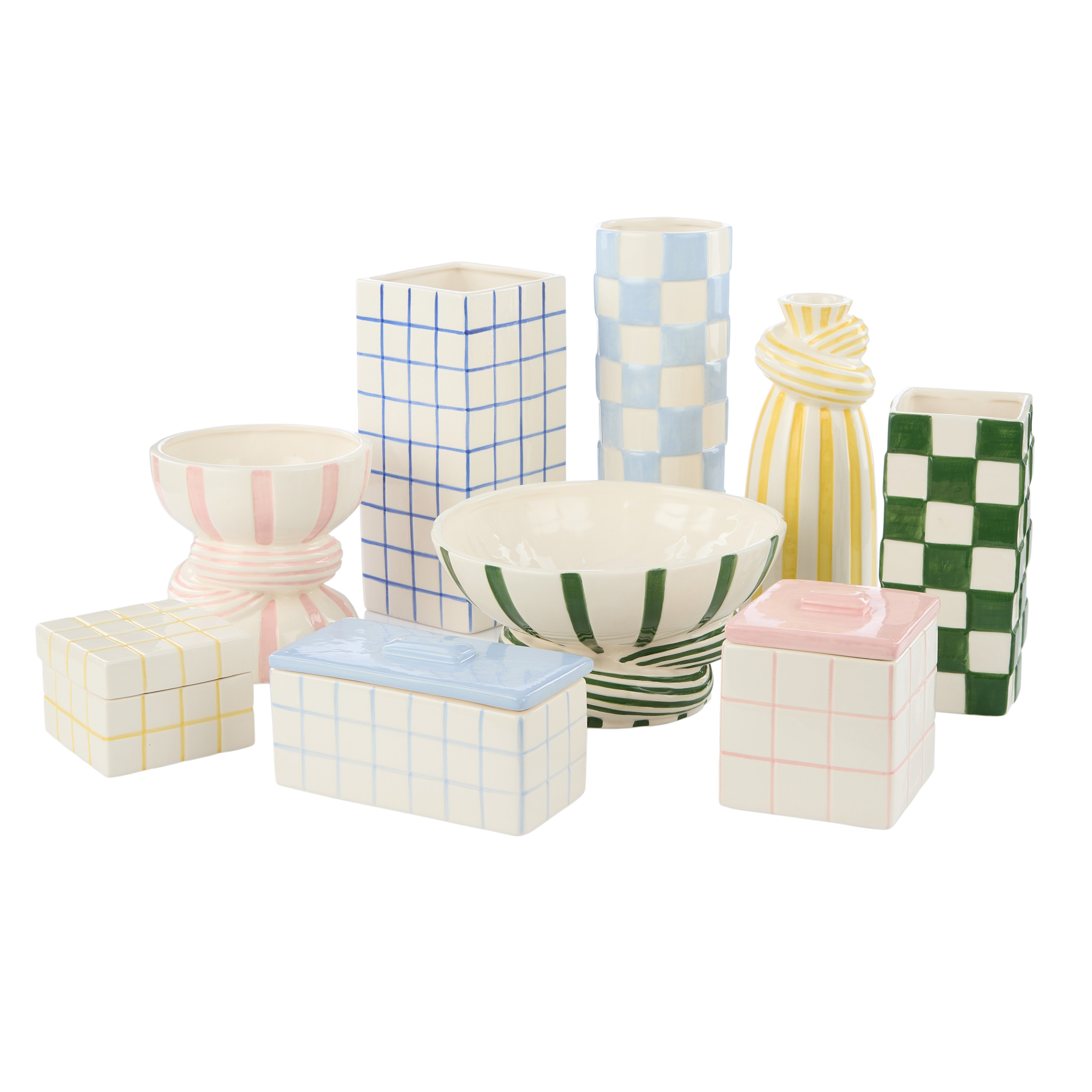 Emporium Lulu Collection Check Box Green