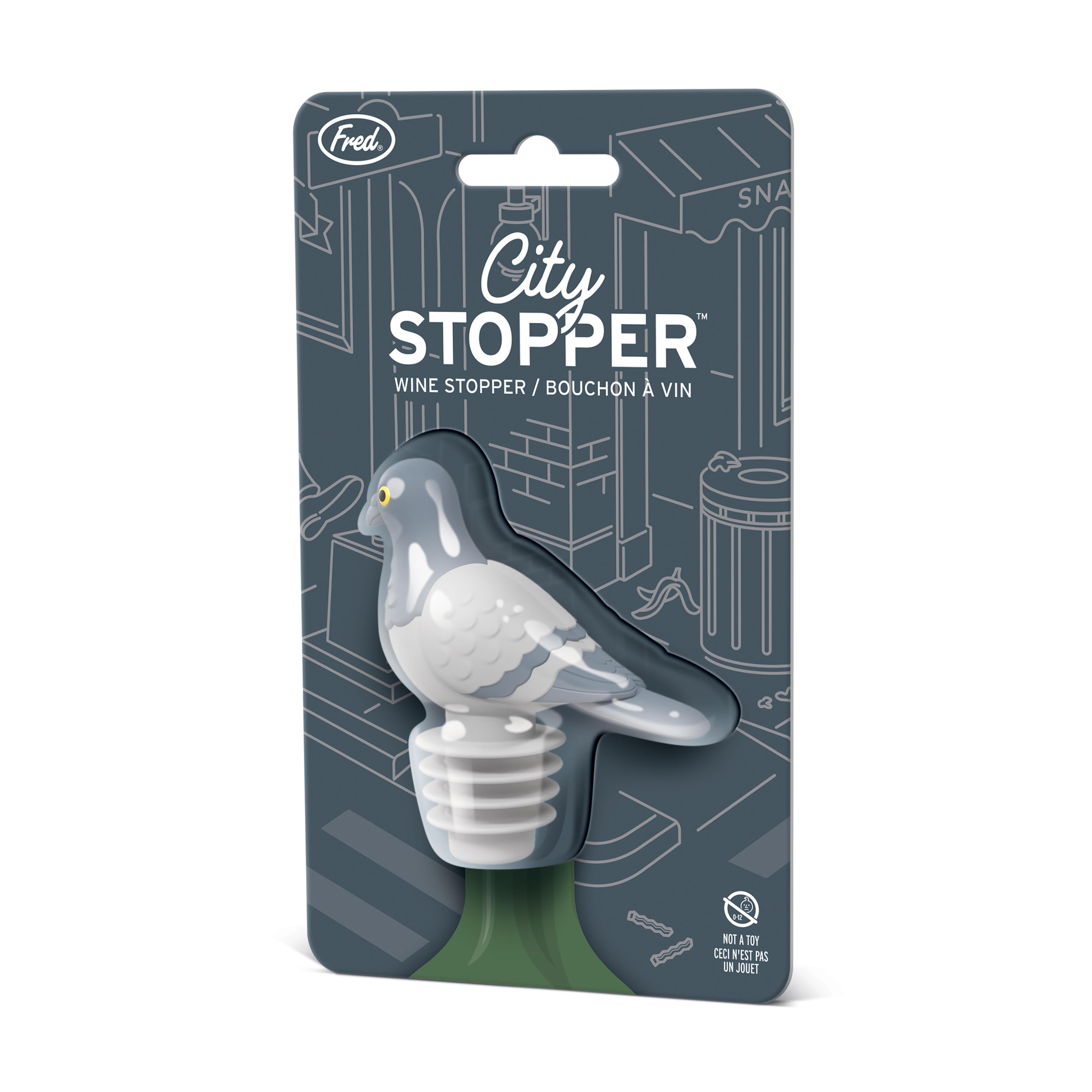 Fred City Stopper Wine Stopper Grey