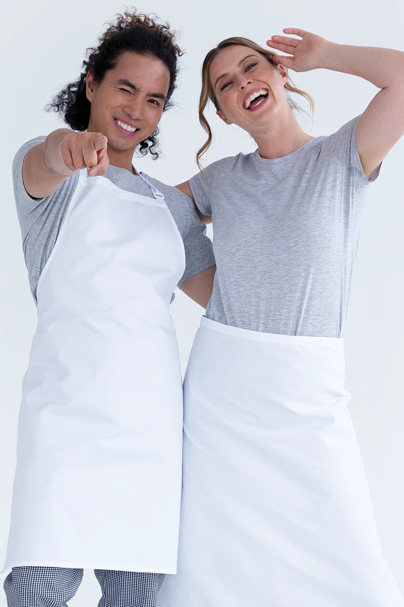 Aussie Chef Bib Apron - White