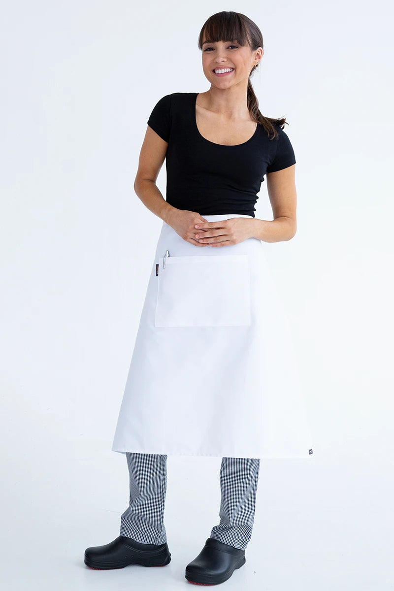 Aussie Chef 3/4 Waist Apron W/Pocket - White