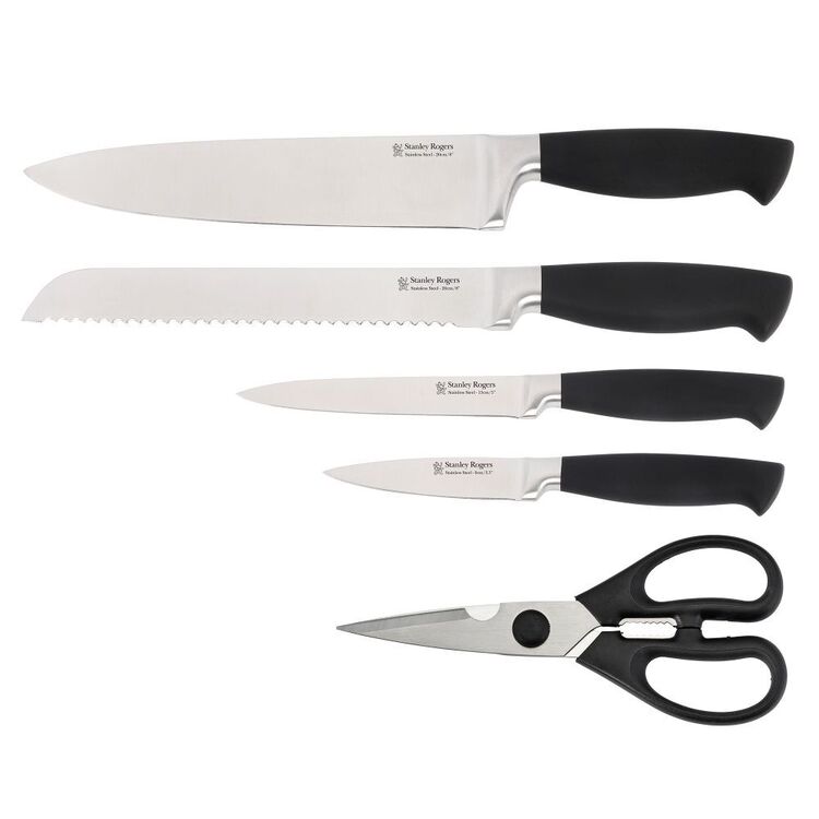 Stanley Rogers Slanted Oval Knife Block Set 6 Piece