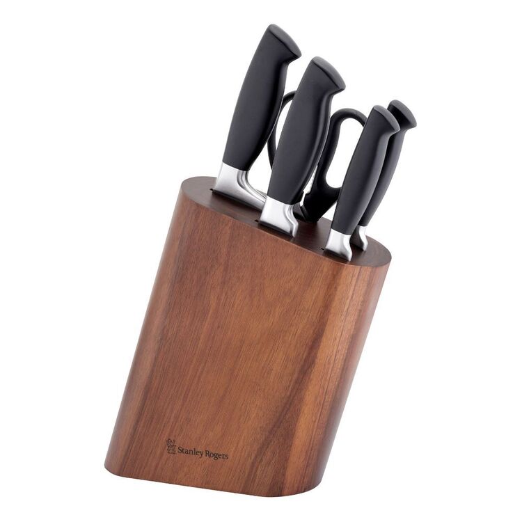 Stanley Rogers Slanted Oval Knife Block Set 6 Piece