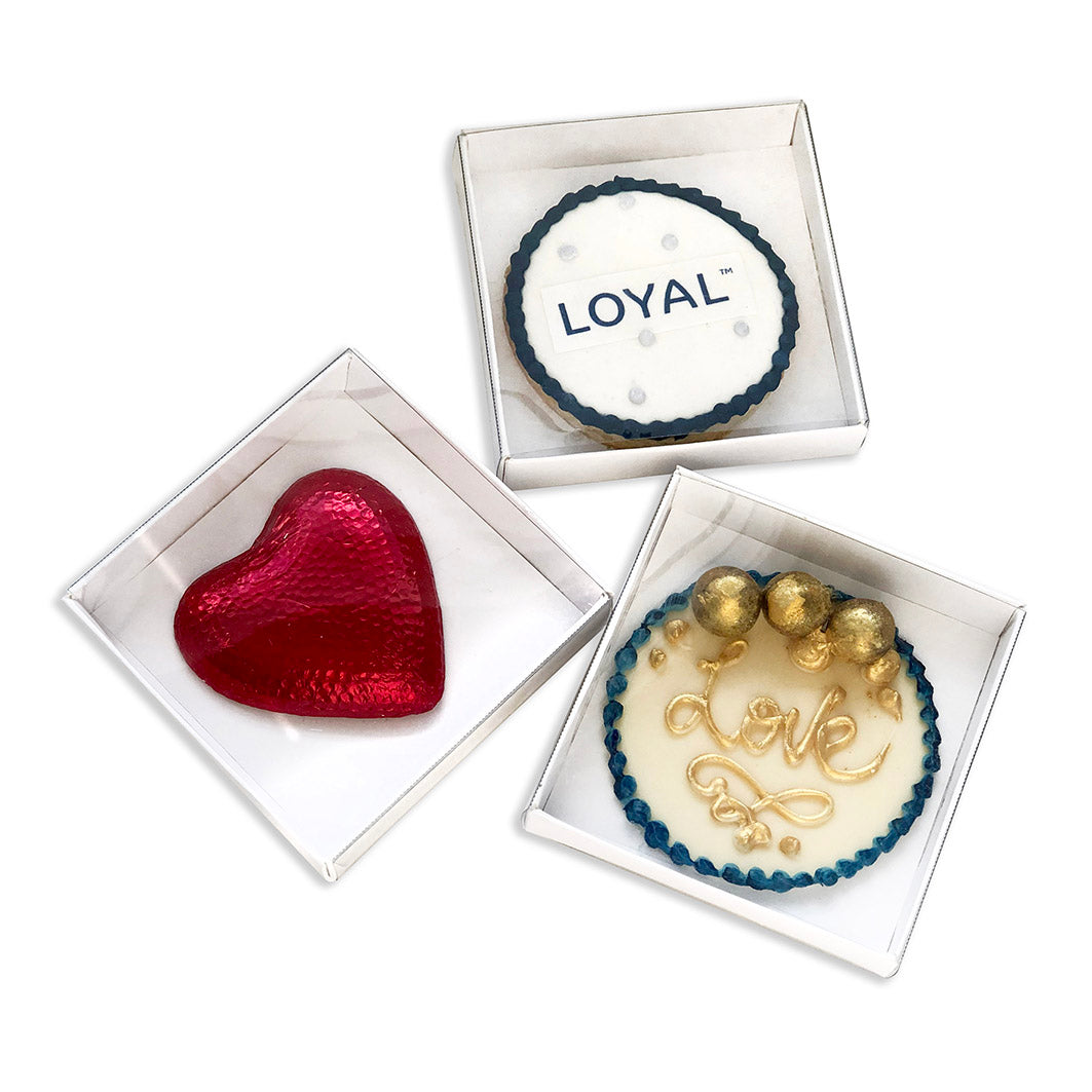 LOYAL Biscuit Box White 3.5 x 3.5 x 0.75 Inch