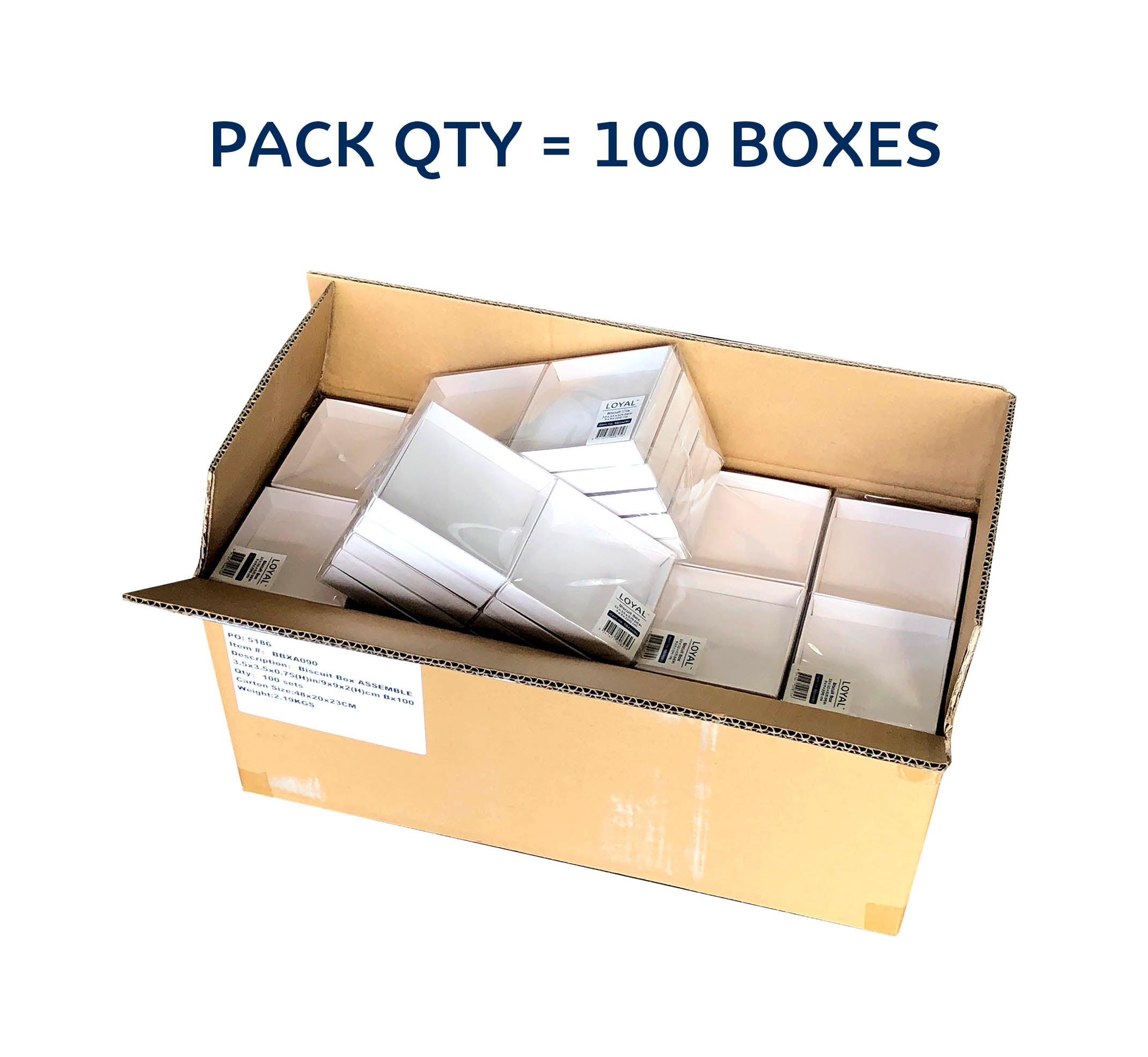 LOYAL Biscuit Box White 3.5 x 3.5 x 0.75 Inch