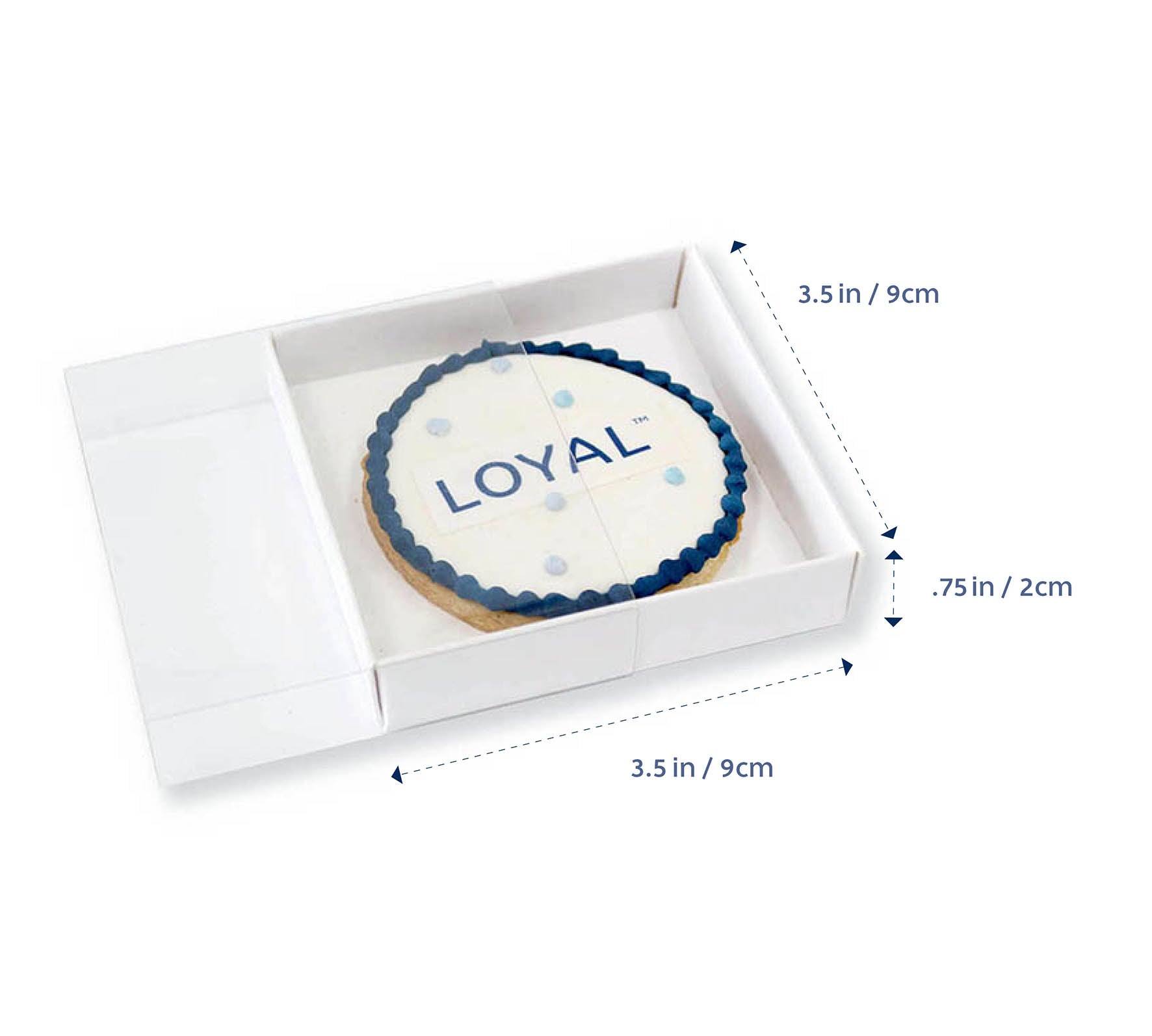 LOYAL Biscuit Box White 3.5 x 3.5 x 0.75 Inch
