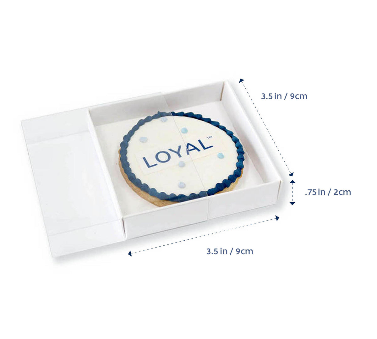 LOYAL Biscuit Box White 3.5 x 3.5 x 0.75 Inch