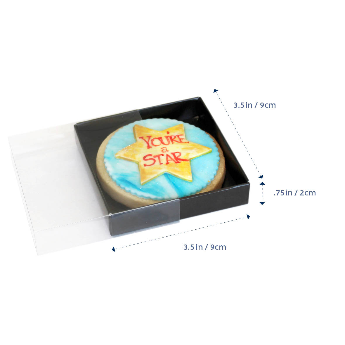 LOYAL Biscuit Box Black 3.5 x 3.5 x 0.75 Inch