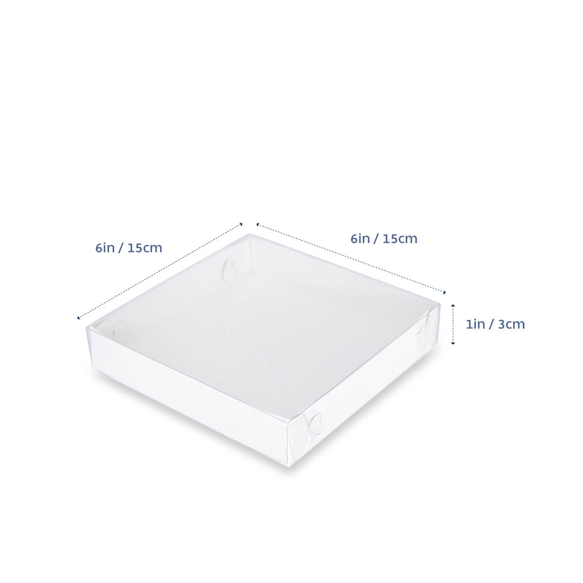 LOYAL Clear Lid Biscuit Box Square 6x6x1(H)inn