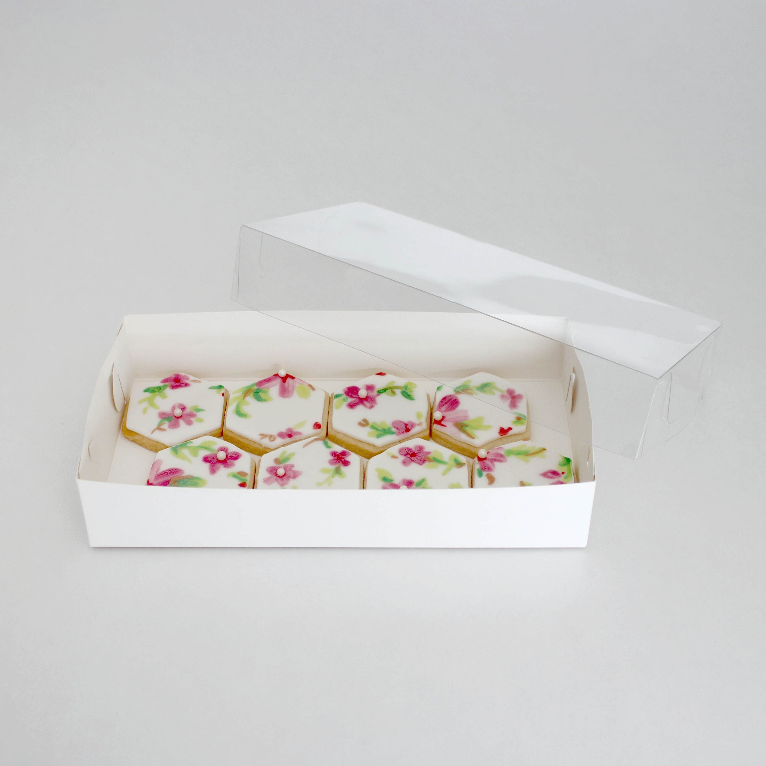LOYAL Clear Lid Biscuit Box Rectangle 9x4.5x1.5(H)in