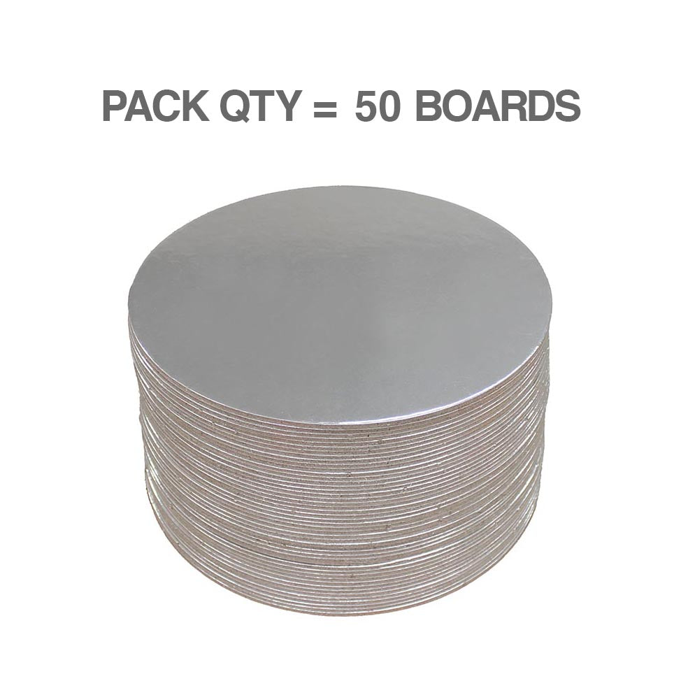 LOYAL Cake Board Round Silver 2.5mm 9 Inch / 23cm 50 Piece
