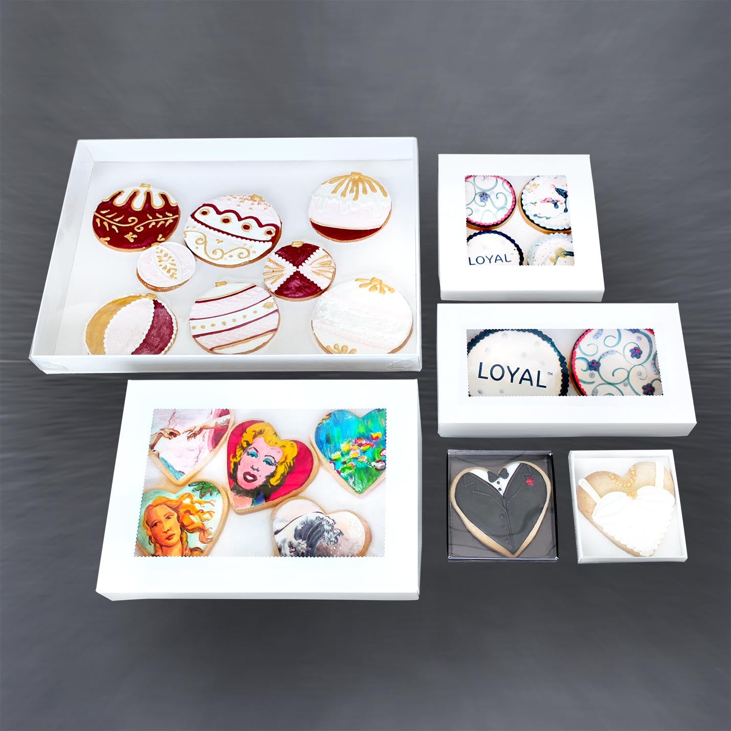 LOYAL Biscuit Box White 3.5 x 3.5 x 0.75 Inch