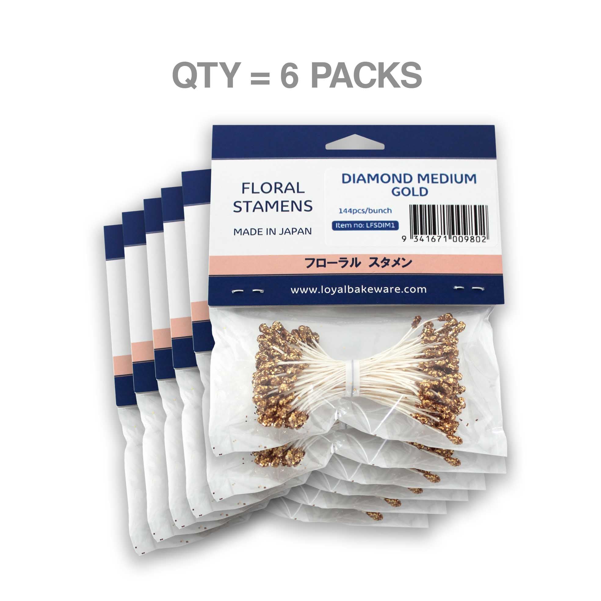 LOYAL Floral Stamens Diamond Gold Medium