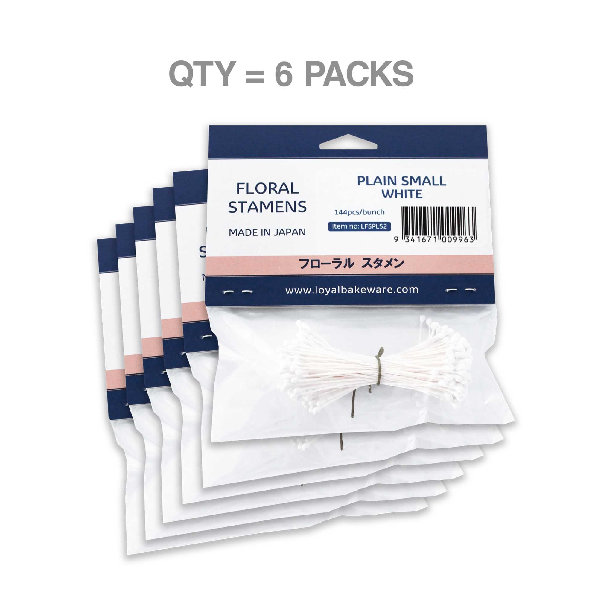 LOYAL Floral Stamens Plain White Small