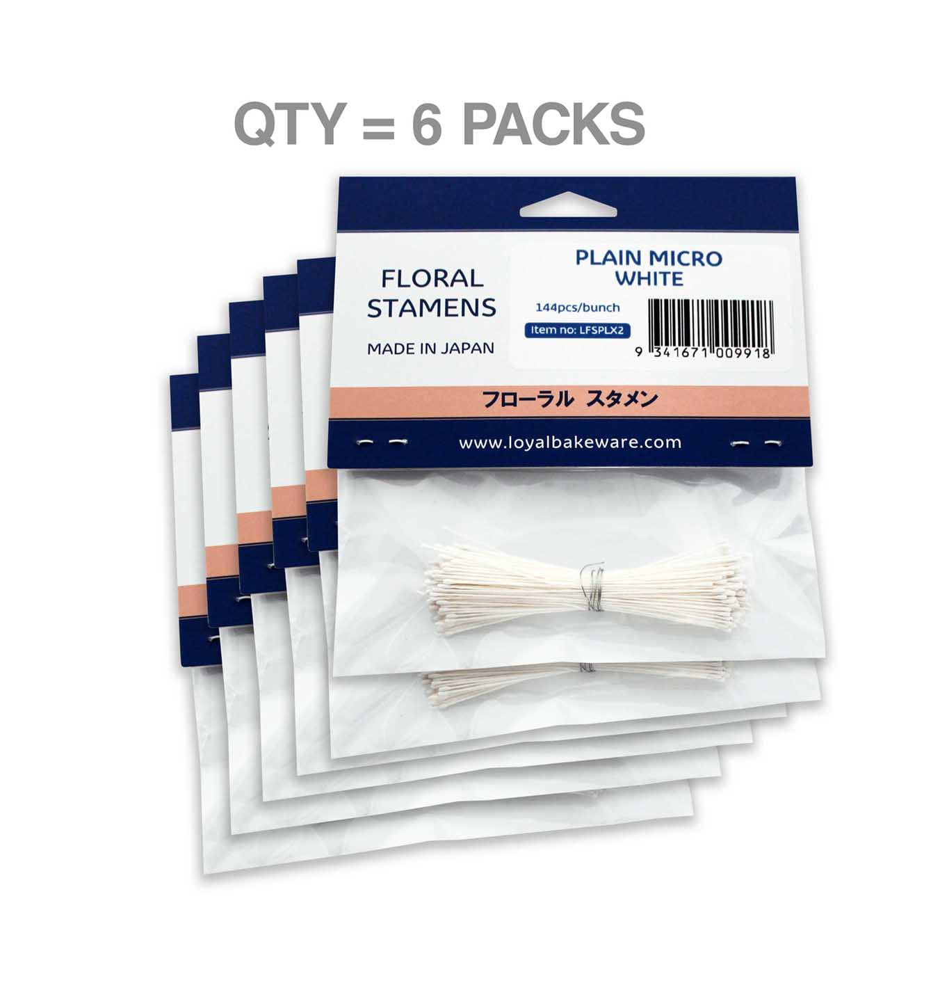LOYAL Floral Stamens Plain White Micro
