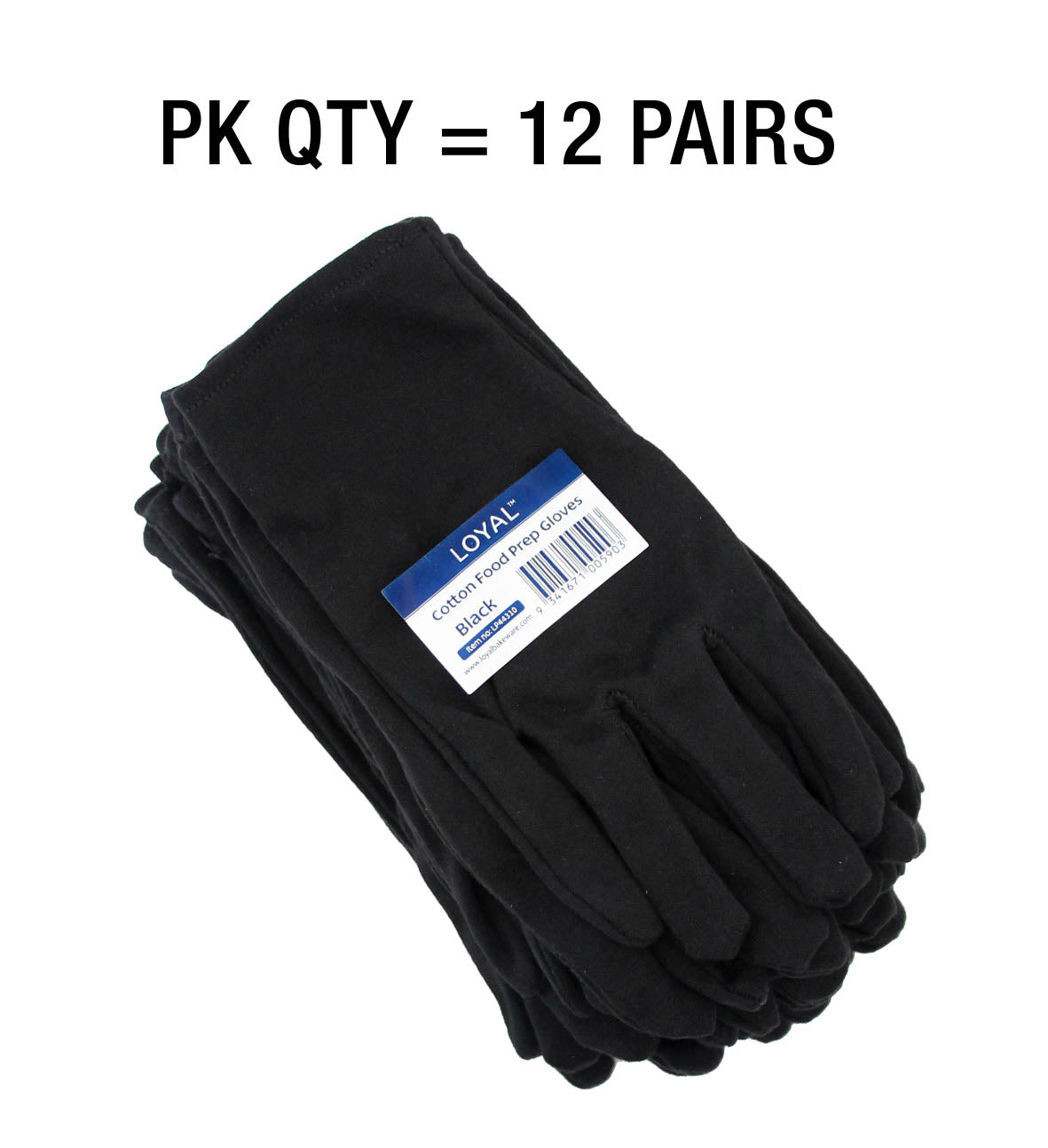 LOYAL Cotton Food Prep Gloves Black