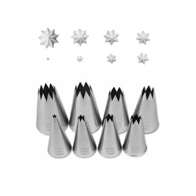 LOYAL Star Pastry Tube Set 8 Piece Stainless Steel