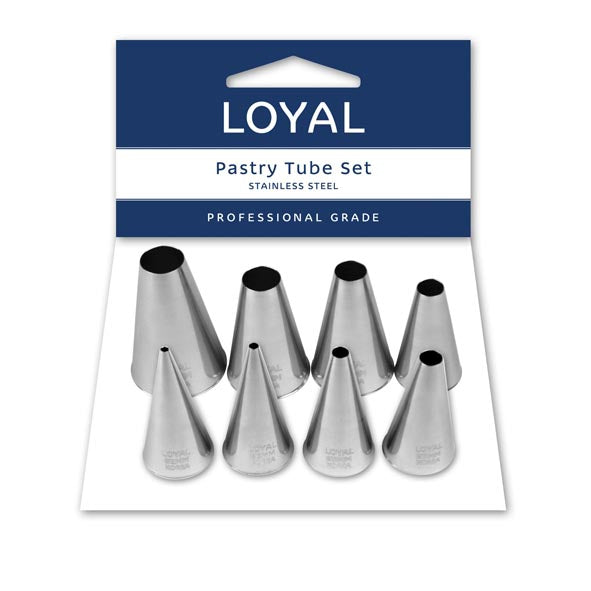 LOYAL Round Pastry Tube Set 8 Piece Stainless Steel