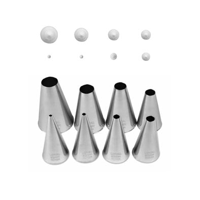 LOYAL Round Pastry Tube Set 8 Piece Stainless Steel