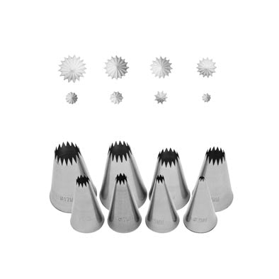LOYAL French Star Pastry Tube Set 8 Piece Stainless Steel