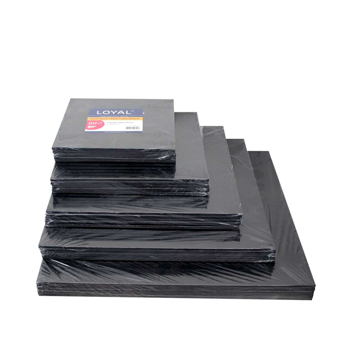 LOYAL Masonite Cake Board Square Black 16 Inch / 40cm