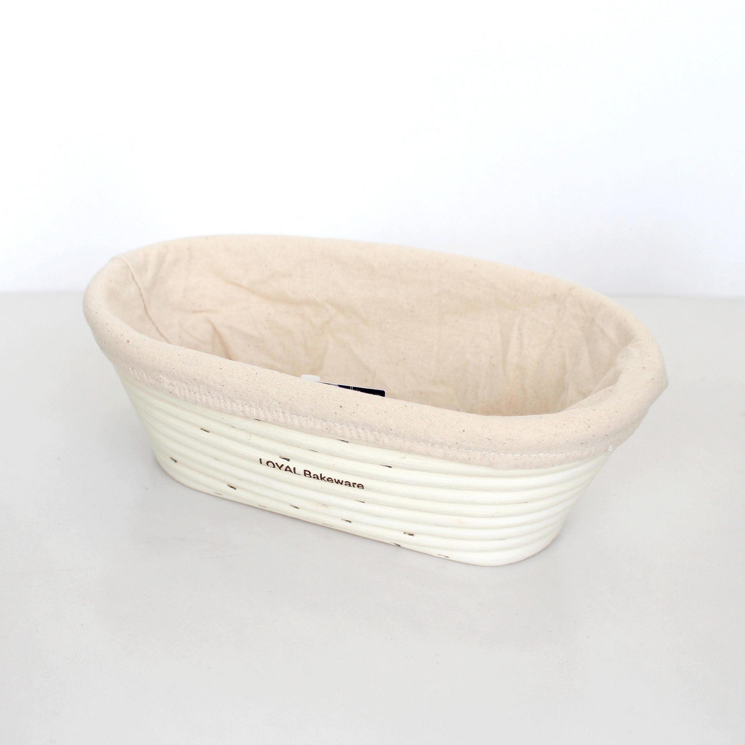 LOYAL Rattan Sourdough Banneton Proofing Basket with Liner - Oval (27 x 17cm)
