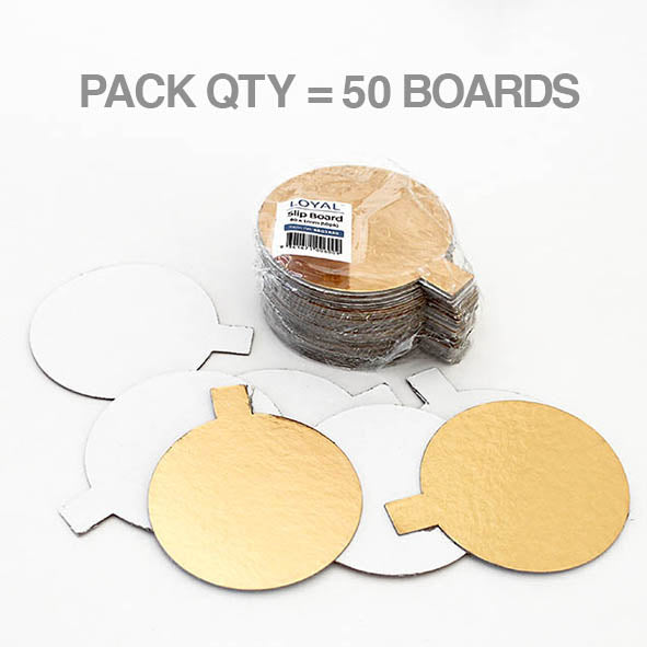 LOYAL Dessert Board Round Gold 1mm with Tab 80mm
