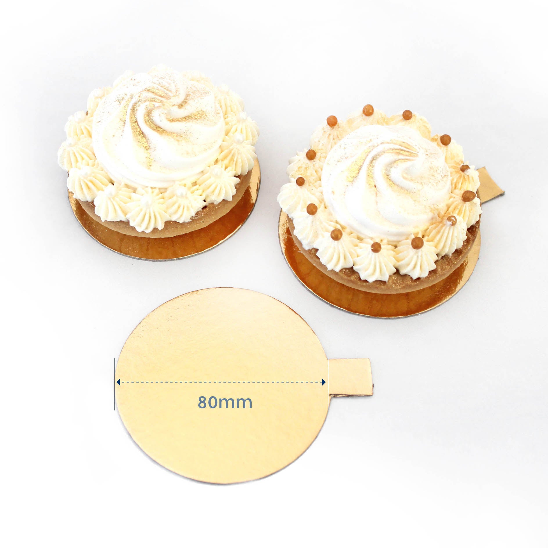 LOYAL Dessert Board Round Gold 1mm with Tab 80mm