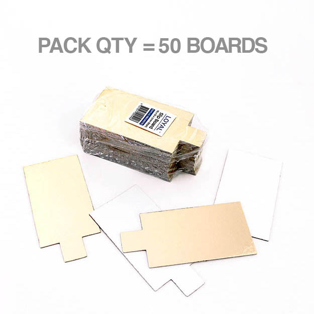 LOYAL Dessert Board Rectangle Gold 1mm with Tab 95 x 55mm