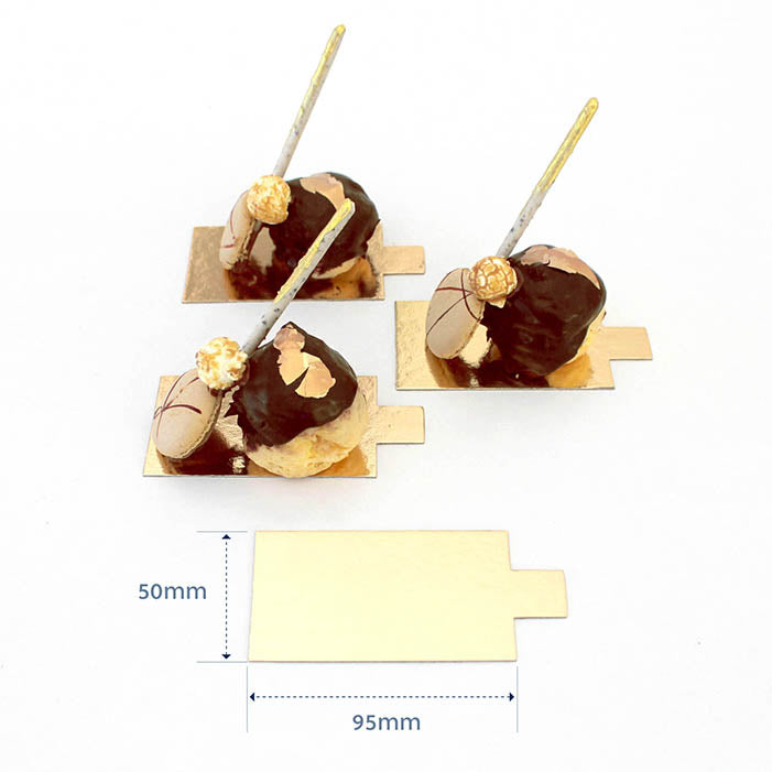 LOYAL Dessert Board Rectangle Gold 1mm with Tab 95 x 55mm