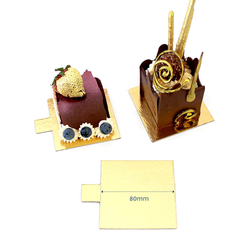 LOYAL Dessert Board Square Gold 1mm with Tab 80mm