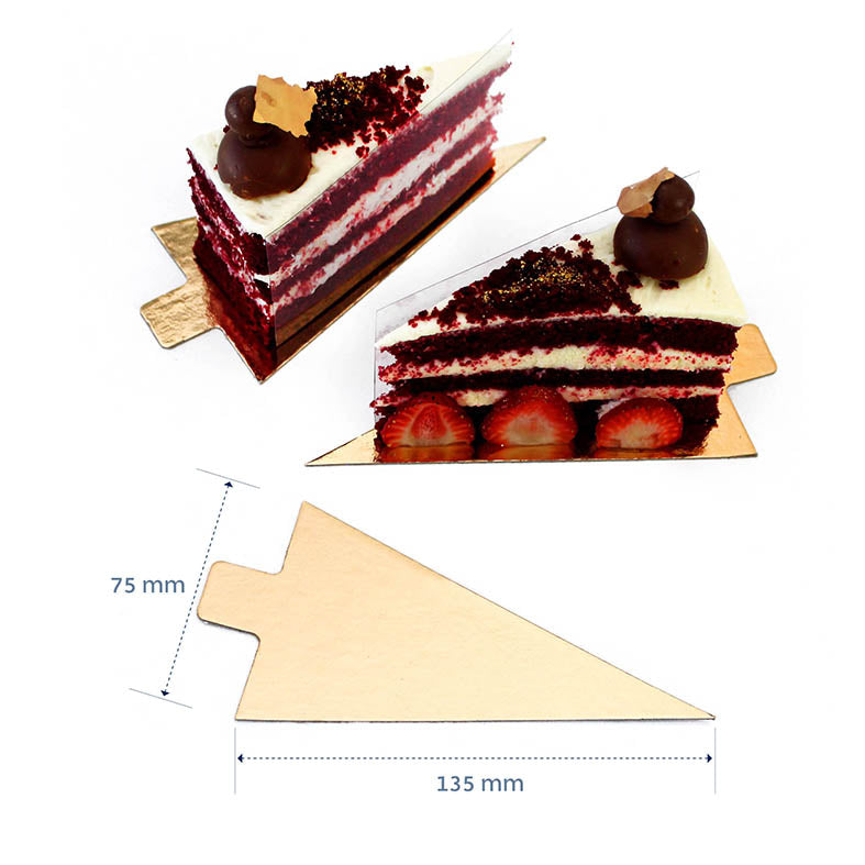 LOYAL Dessert Board Triangle Gold 1mm with Tab 135 x 75mm