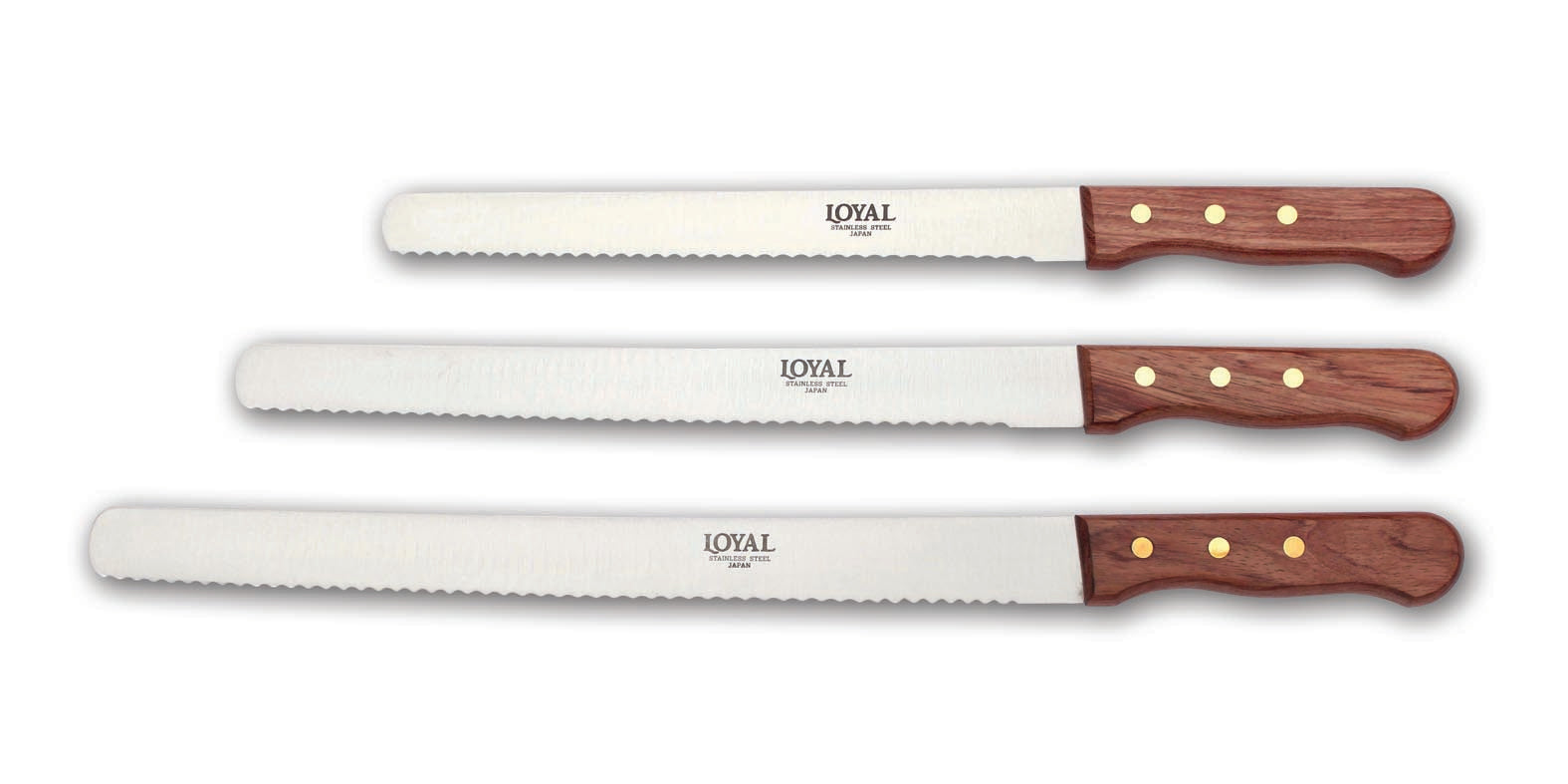 LOYAL Serrated Cake Knife Wood Handle 12 Inch / 30cm