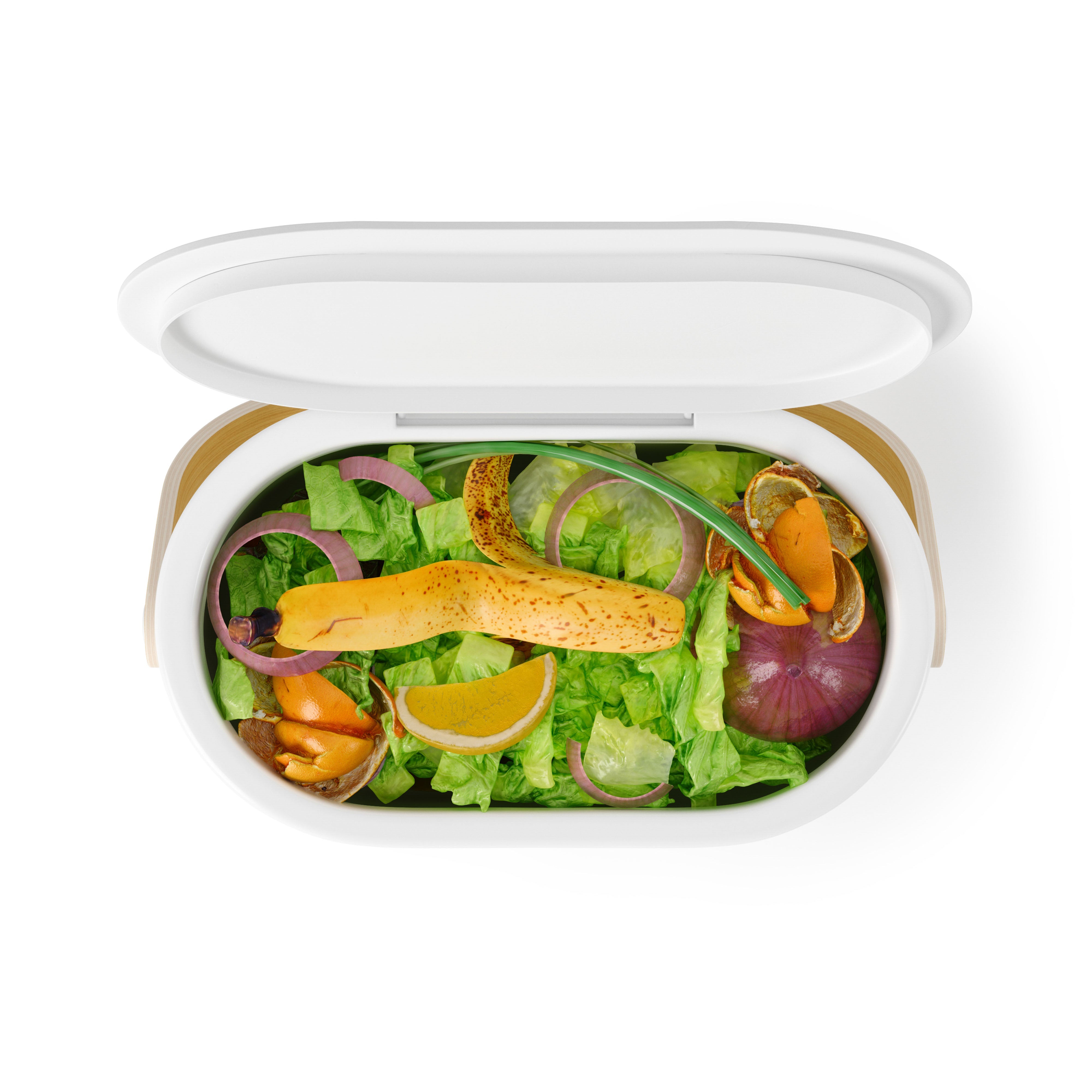 Umbra Bellwood Compost Bin White & Natural