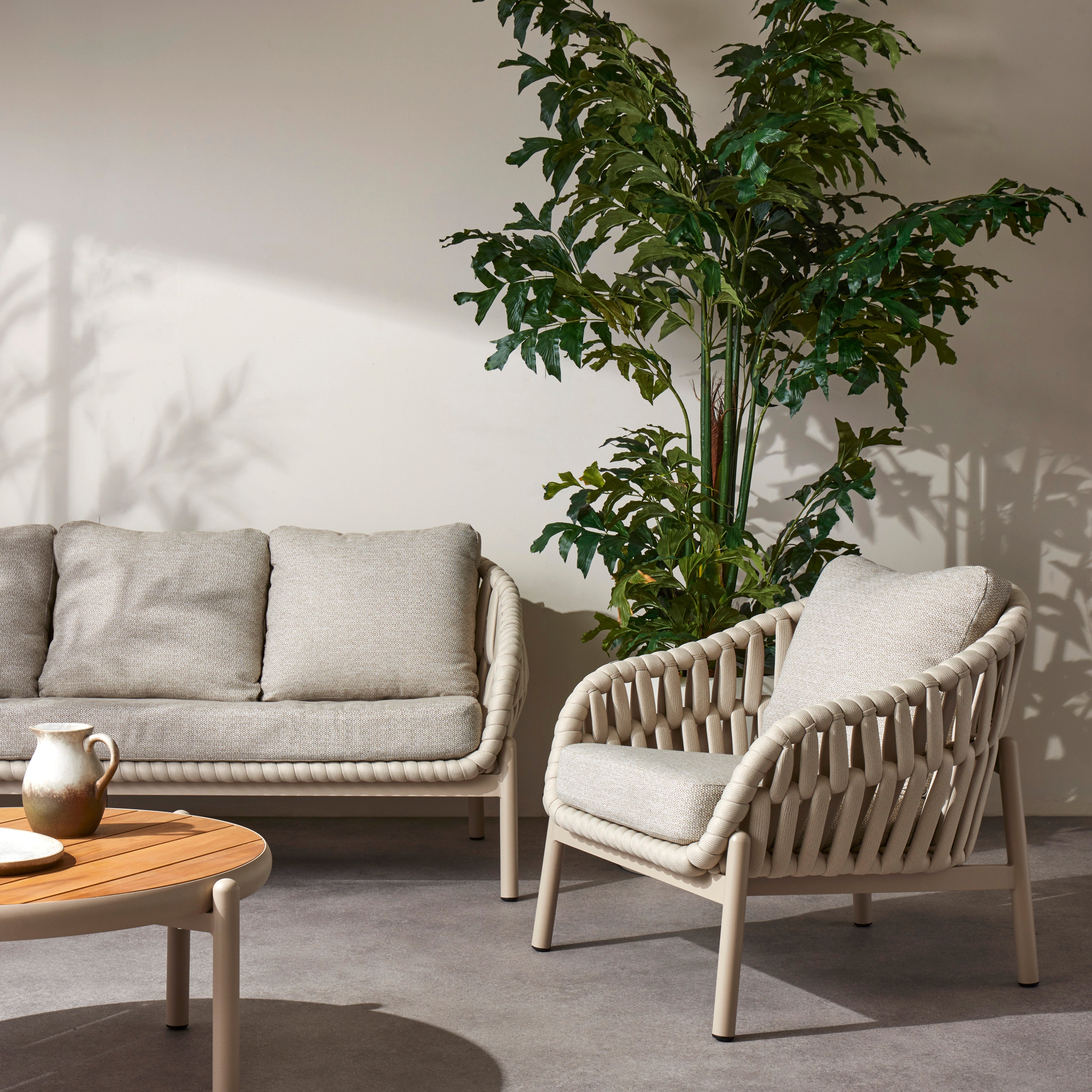 Grand Designs Elwood Outdoor 3 Seater Sofa Cream