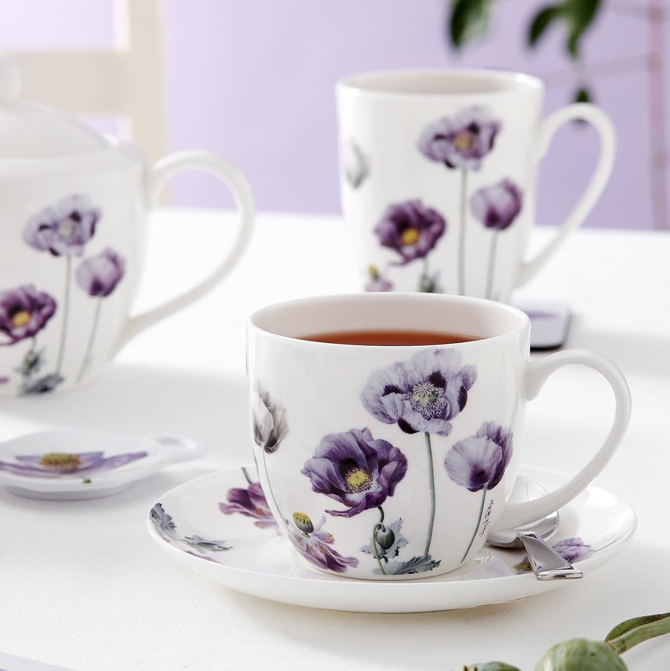 Ashdene Purple Poppies AWM Cup & Saucer
