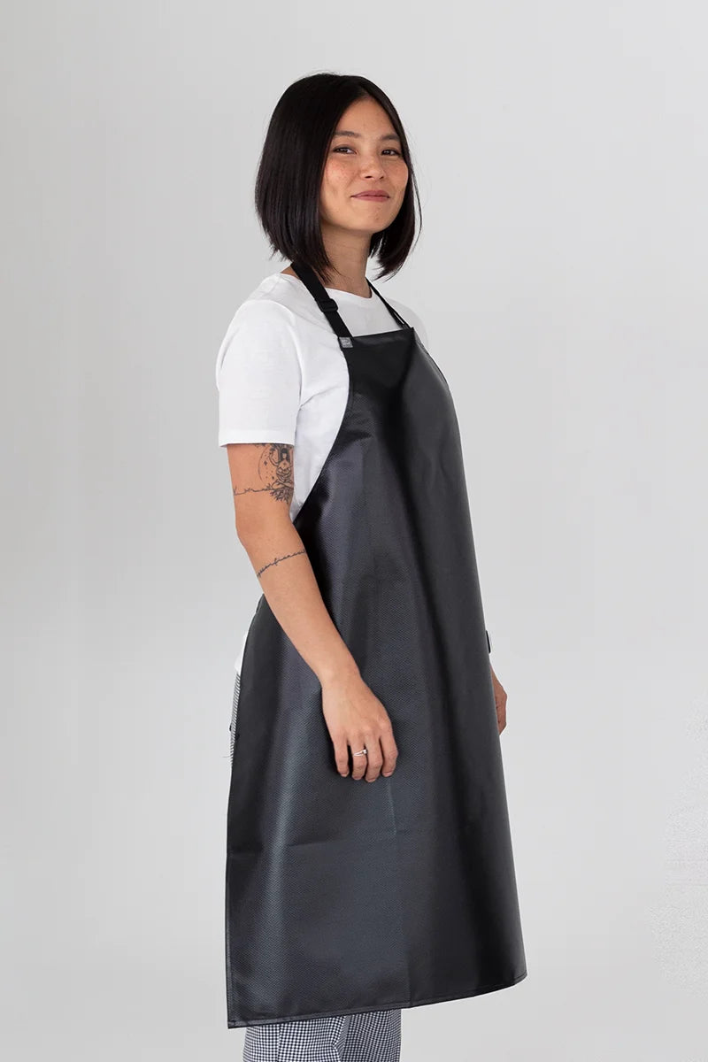 Aussie Chef PVC 70x86 Bib Apron - Black
