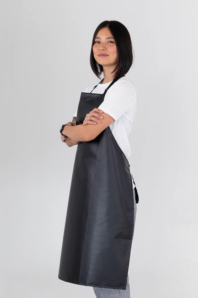 Aussie Chef PVC 70x86 Bib Apron - Black