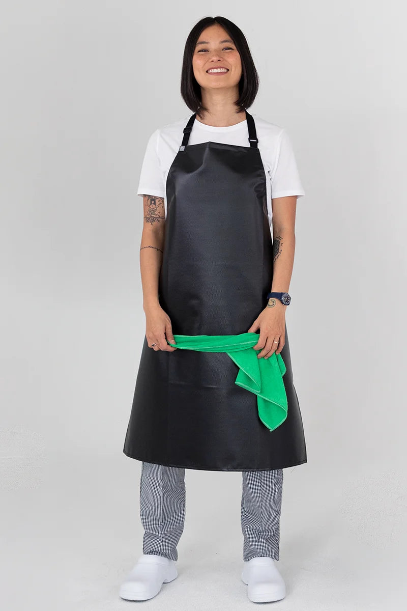 Aussie Chef PVC 70x86 Bib Apron - Black