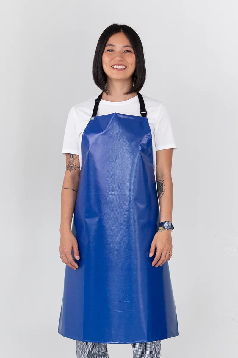 Aussie Chef PVC 70x86 Bib Apron - Navy Blue