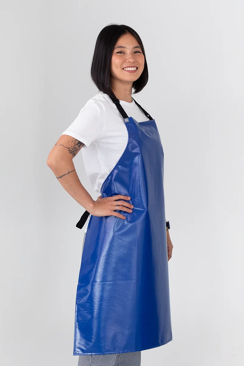 Aussie Chef PVC 70x86 Bib Apron - Navy Blue