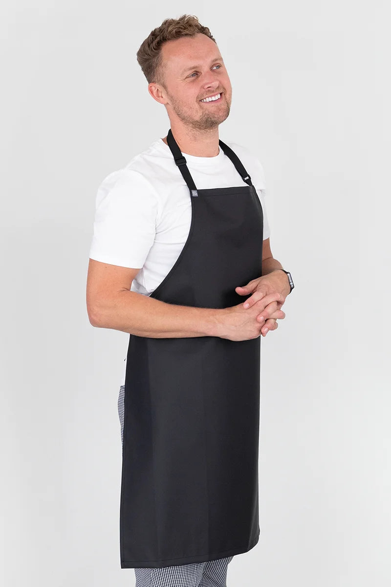 Aussie Chef PVC & Nylon 70x86 Bib Apron - Black