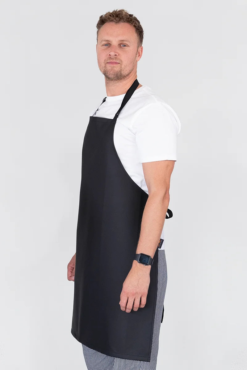 Aussie Chef PVC & Nylon 70x86 Bib Apron - Black