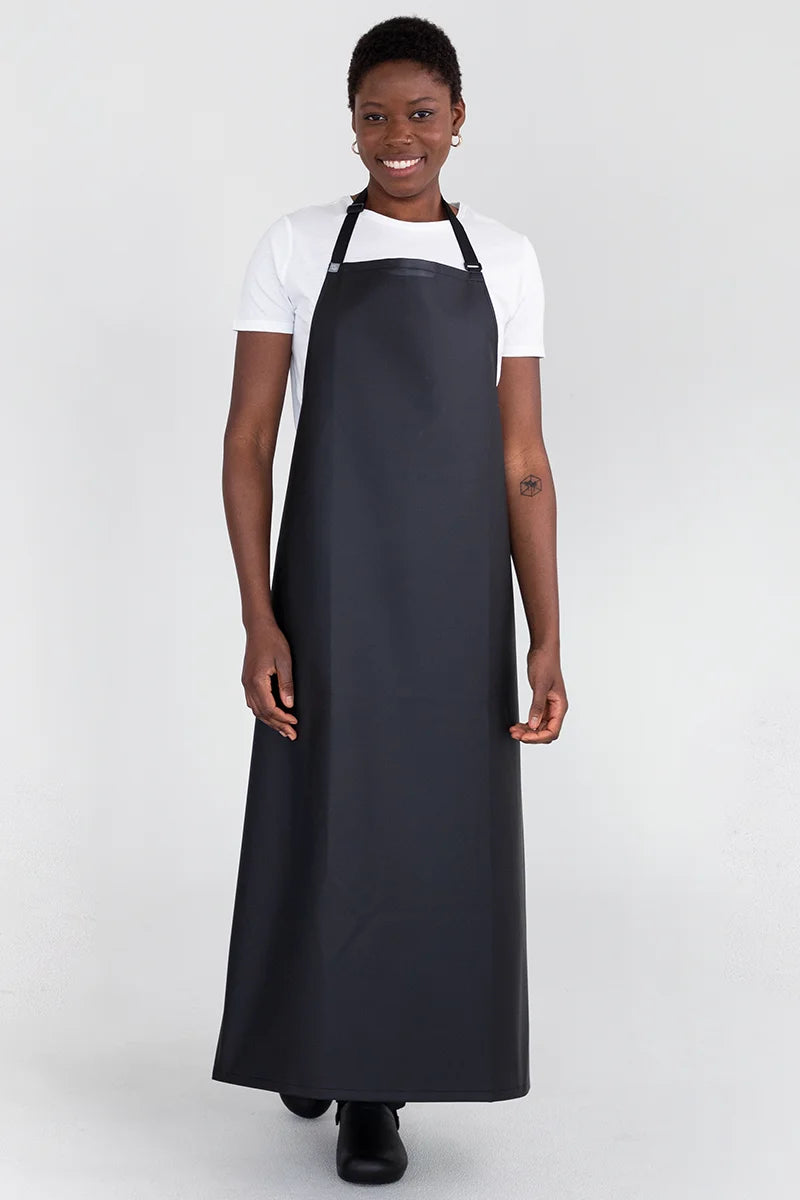 Aussie Chef PVC & Nylon 90x120 Bib Apron - Black