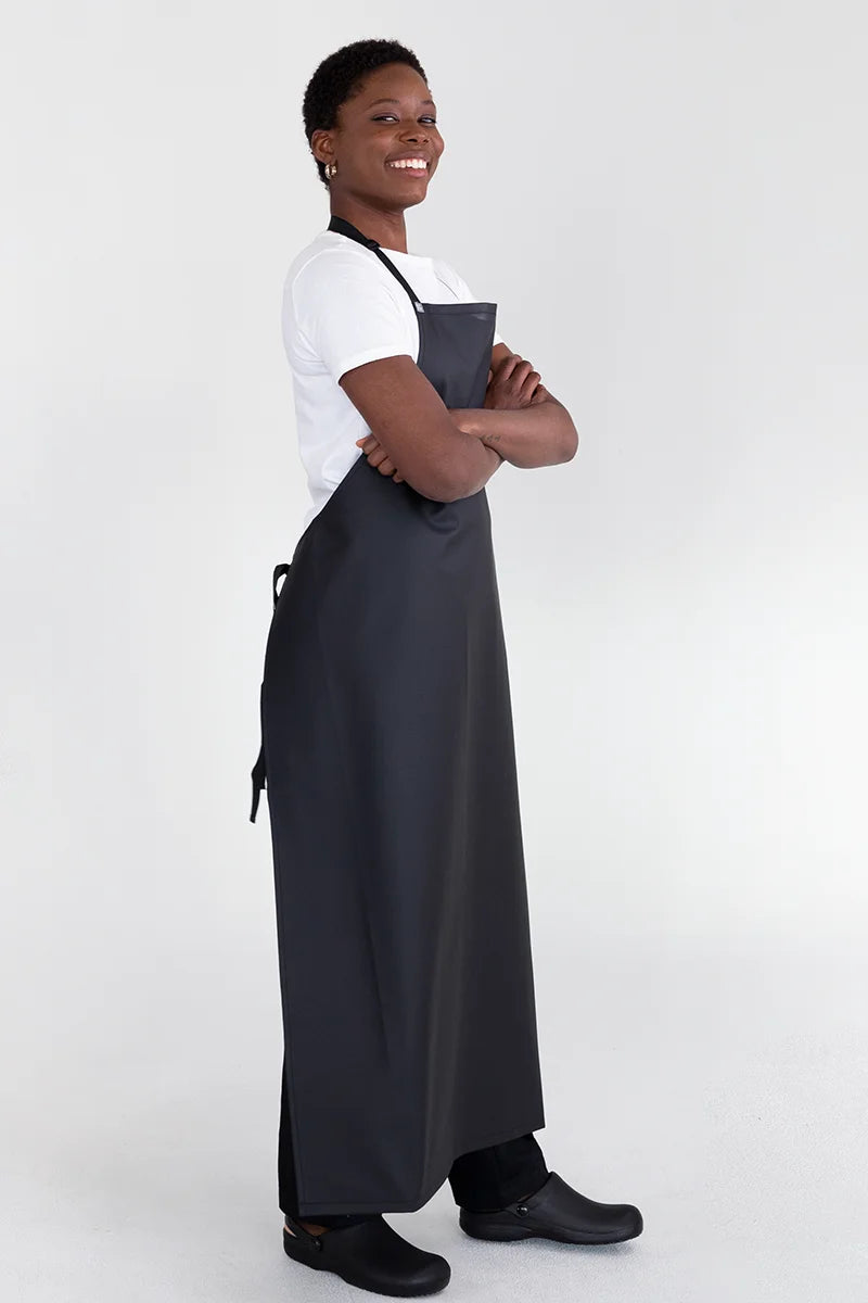 Aussie Chef PVC & Nylon 90x120 Bib Apron - Black