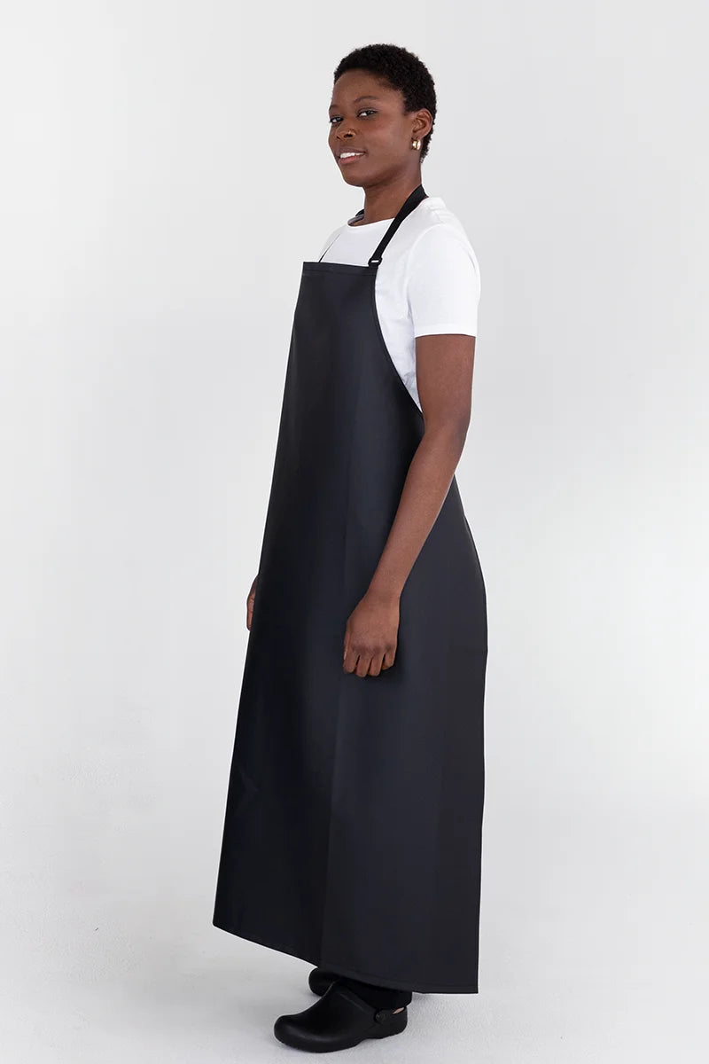 Aussie Chef PVC & Nylon 90x120 Bib Apron - Black