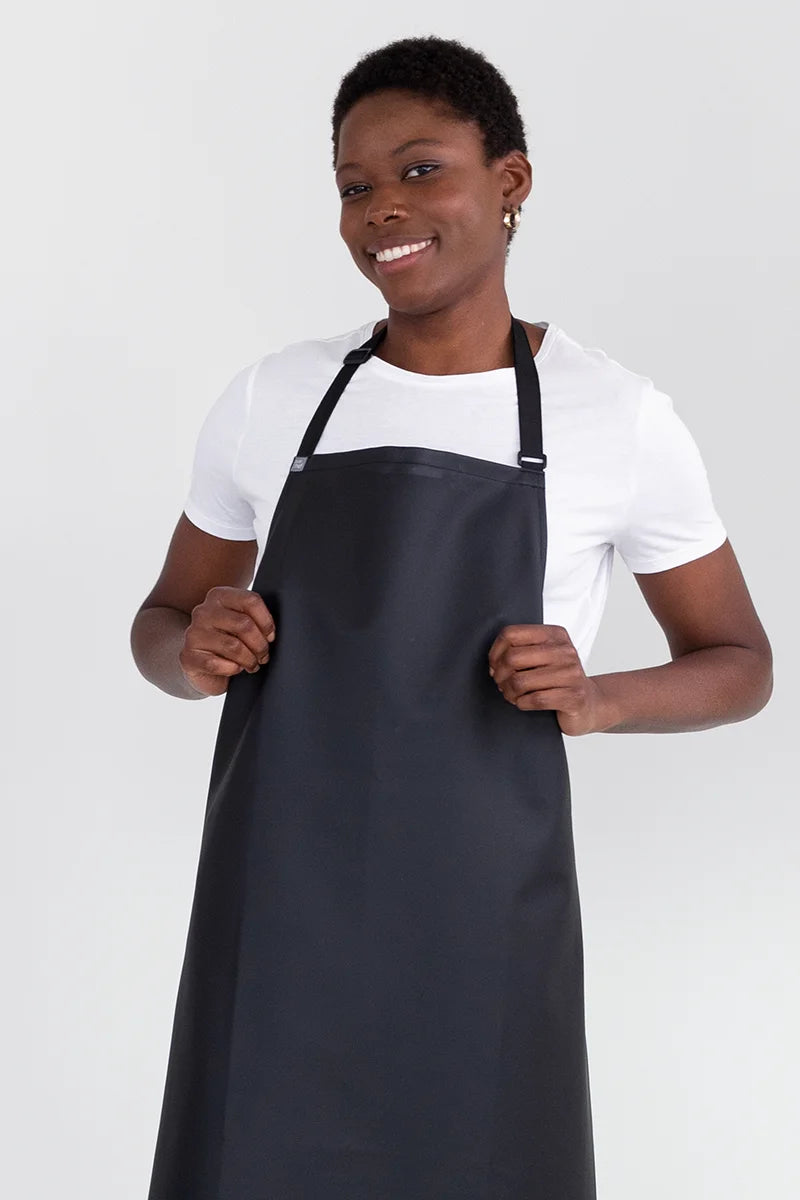 Aussie Chef PVC & Nylon 90x120 Bib Apron - Black